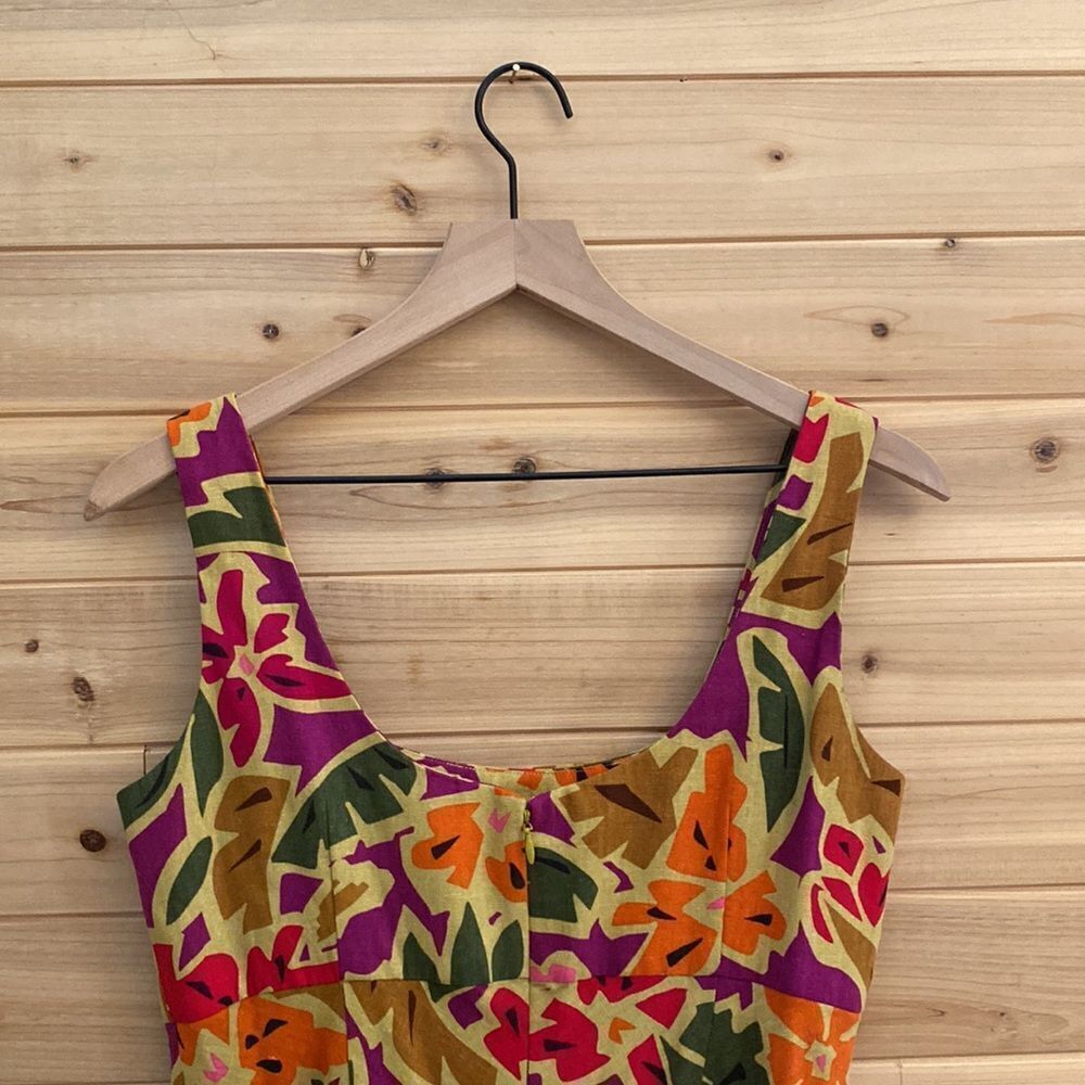 NWT Vintage Talbots Size 6 Linen Rayon Blend Floral Tank Dress Deadstock - Picture 7 of 14